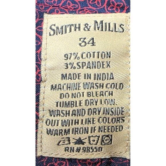 Smith & Mills Mens Chino Shorts Size 34 Light Beige Cotton Blend Tailored Fit - Picture 3 of 9